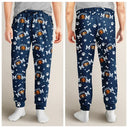 Dog Mom,Dog Lovers,Non-Eng - Custom Photo Dog Mom With Paw And Bone Pattern - Personalized Pajama Pants