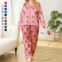 Custom Photo,Pet Lovers,Happy - Custom Photo Dog & Cat Portrait - Personalized Satin Pajama Set