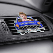 Gift For Father,Gift For Grandpa,Photo,Icon,Adorable - Custom Photo Drive Safe Dad Papa 3D Effect Funny Car - Personalized Acrylic Car Vent Clip