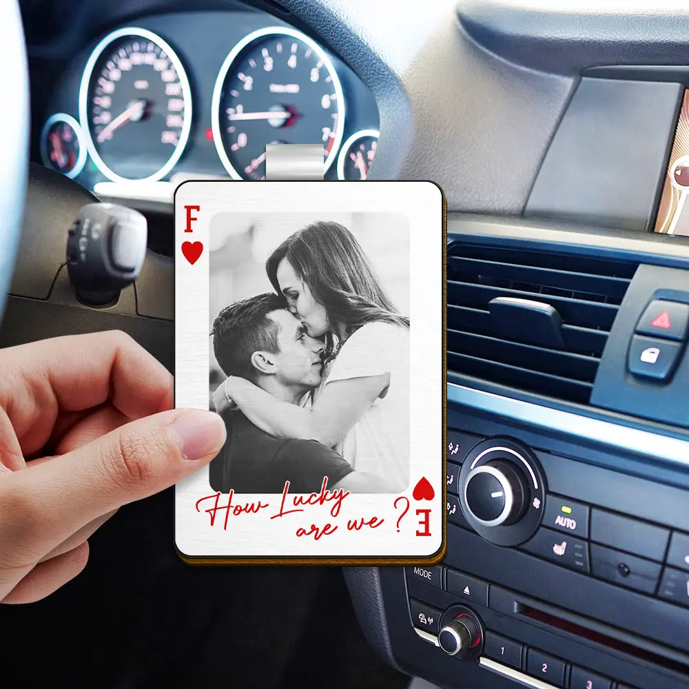 Gift For Couples,Gift For Husband,Gift For Wife,Gift For Boyfriend,Gift For Girlfriend,Love - Custom Photo Drive Safe Handsome Playing Card - Personalised Custom Shaped Car Visor Clip