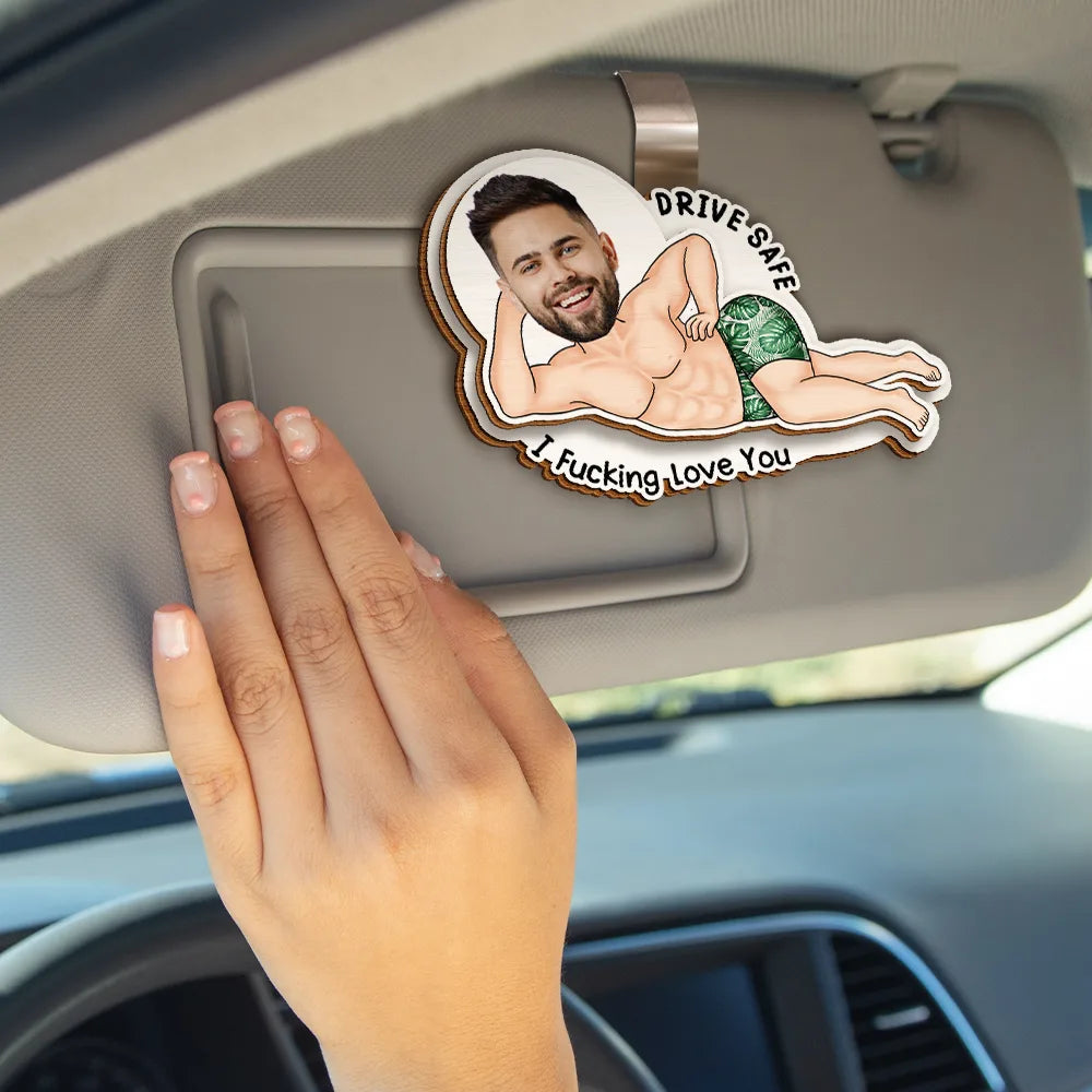 Gift For Husband,Gift For Wife,Gift For Boyfriend,Gift For Girlfriend,Summer - Custom Photo Drive Safe Hard To Find - Personalized Custom Shaped Car Visor Clip