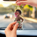 Humorous,Gift For Men,Custom Photo,Gift For Yourself,Summer,Cut-Face Photo - Custom Photo Drive Safe I Love You - Personalized Squishy Acrylic Car Hanger