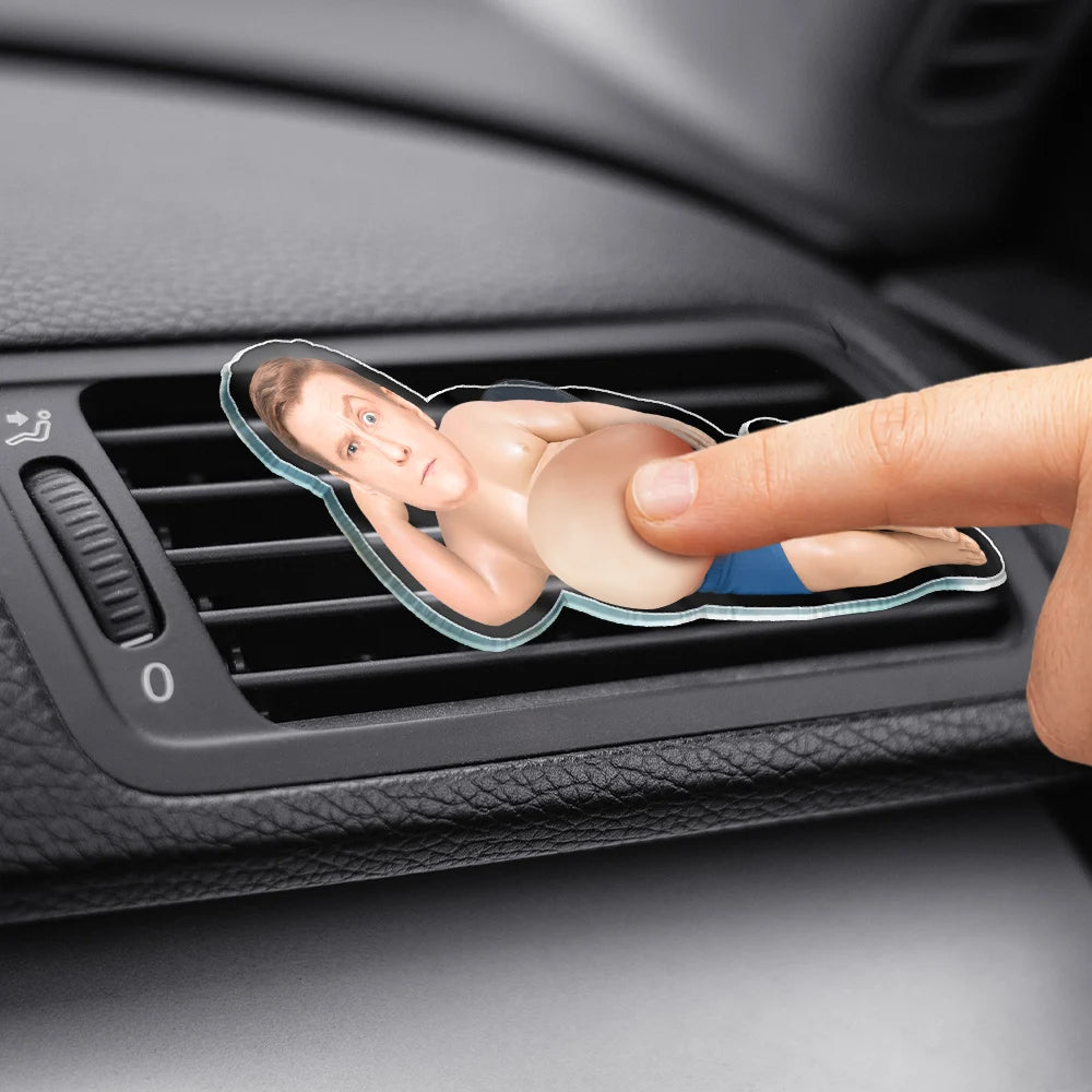 Humorous, Custom Photo, Gift For Yourself, Cut-Face Photo - Custom Photo Drive Safe I Freaking Love You - Personalized Squishy Acrylic Car Vent Clip