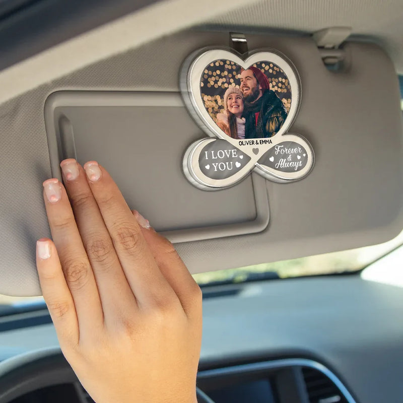 Gift For Couples,Gift For Husband,Gift For Wife,Gift For Boyfriend,Gift For Girlfriend,Love - Custom Photo Drive Safe I Love You Couples - Personalized Custom Shaped Acrylic Car Visor Clip