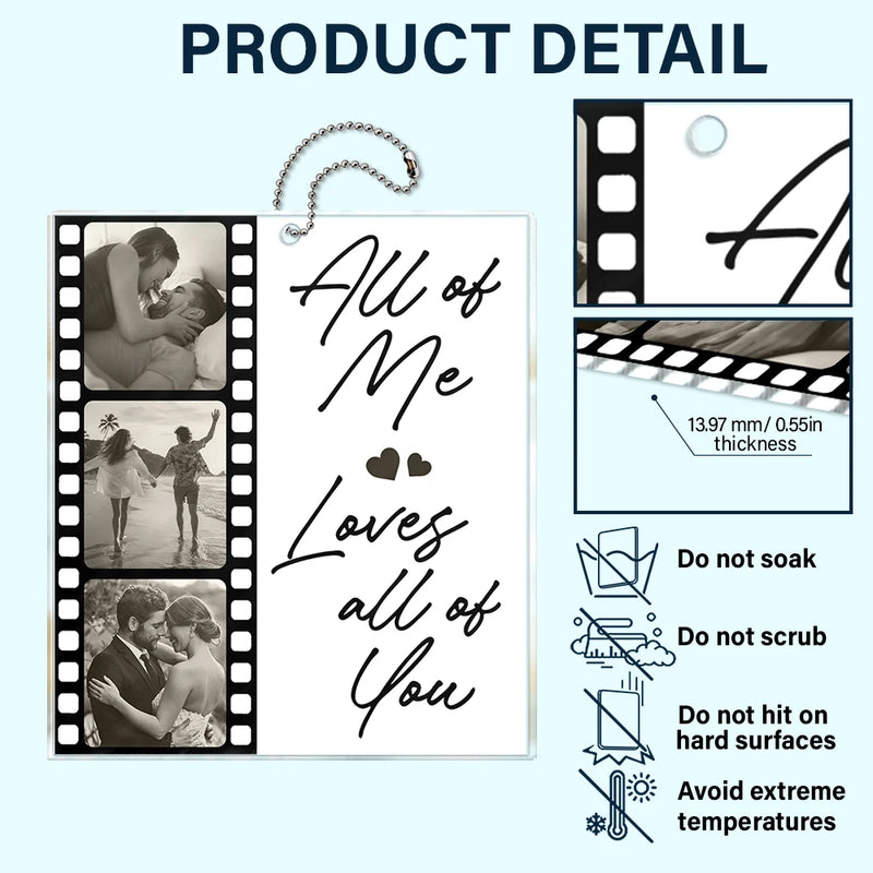 Gift For Couples,Gift For Husband,Gift For Wife,Gift For Girlfriend,Gift For Boyfriend,Love - Custom Photo Drive Safe I Love You Couples Film Roll - Personalized Acrylic Car Hanger