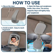Gift For Husband,Custom Photo,Funny - Custom Photo Drive Safe I Love You Sexy Wife - Personalized Sunglasses Holder For Car Visor