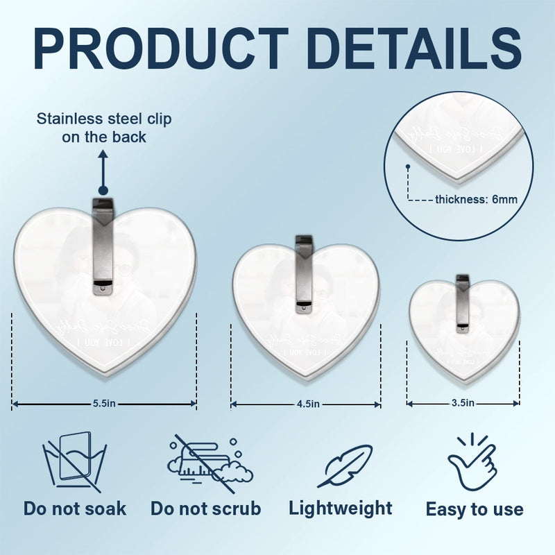 Gift For Father, Gift For Mother, Happy, Custom Photo - Custom Photo Drive Safe We Love You Lovely Family - Personalized Custom Shaped Acrylic Car Visor Clip