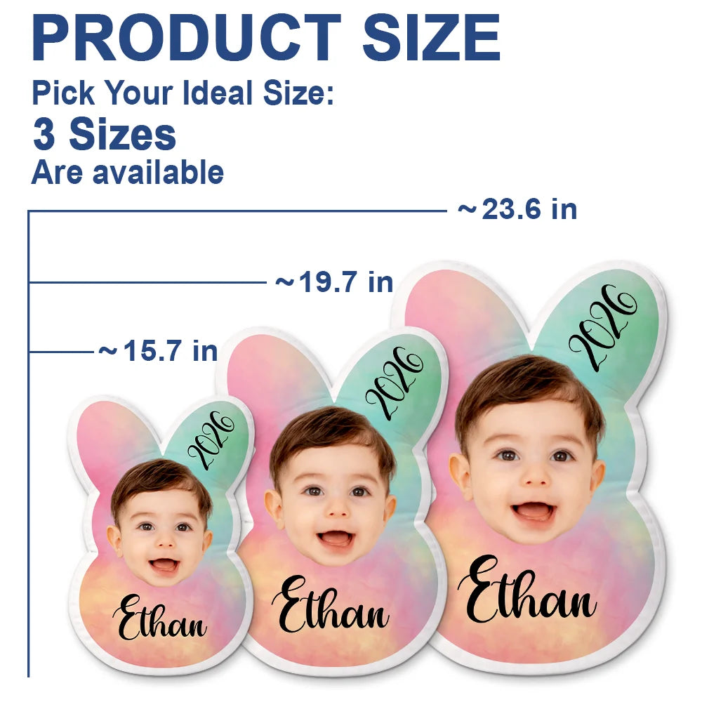 Easter,Happy,Gift For Kids,Parents - Custom Photo Easter Bunny Peeps - Personalized Custom Shaped Pillow