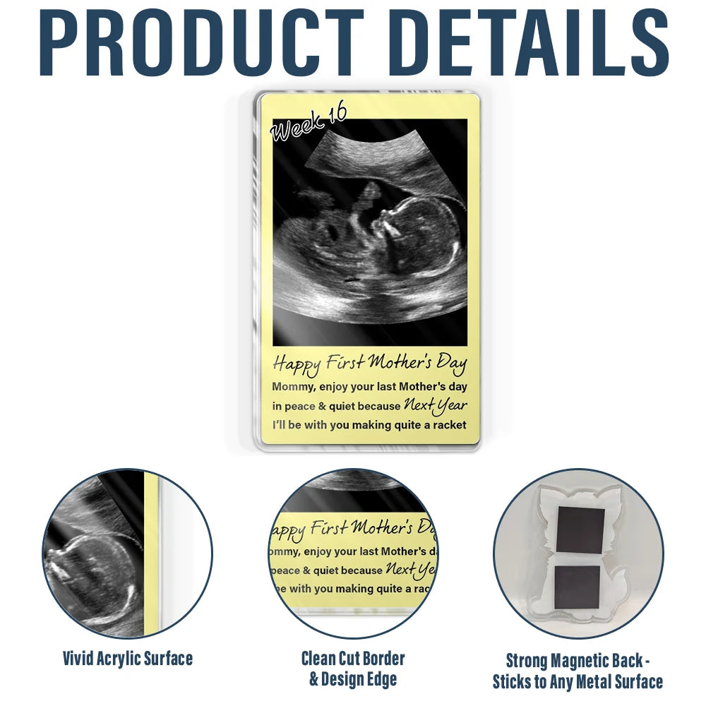 Pregnant Mom,Expecting Dad,Funny,Custom Photo - Custom Photo Enjoy Your Last Mother's Day In Peace And Quiet - Personalized Acrylic Fridge Magnet