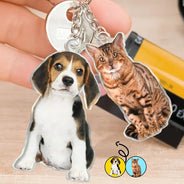 Pet Lovers, Dog Lovers, Cat Lovers - Custom Photo Every Day Is Brighter With My Furry Friend By My Side - Personalized Cutout Acrylic Keychain