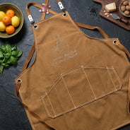 Gift For Husband,Gift For Father,Gift For Grandpa,Grilling,Non-Eng,Photo - Faceless Outline Sketch,Sentimental - Custom Photo Faceless Outline Sketch Best Flipping Dad Ever - Personalized Embroidered Apron