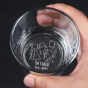 Gift For Husband,Gift For Yourself,Gift For Men,Gift For Father,Gift For Grandpa,Non-Eng,Photo - Faceless Outline Sketch,Cozy - Custom Photo Faceless Outline Sketch Dad Est Grandpa Papa - Personalized Engraved Whiskey Glass
