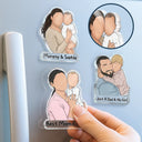 Gift For Husband,Gift For Wife,Parents,Gift For Father,Gift For Mother,Gift For Grandpa,Gift For Grandma,Happy,Cat Mom - Custom Photo Faceless Portrait Best Dad Mom Ever - Personalized Acrylic Magnet