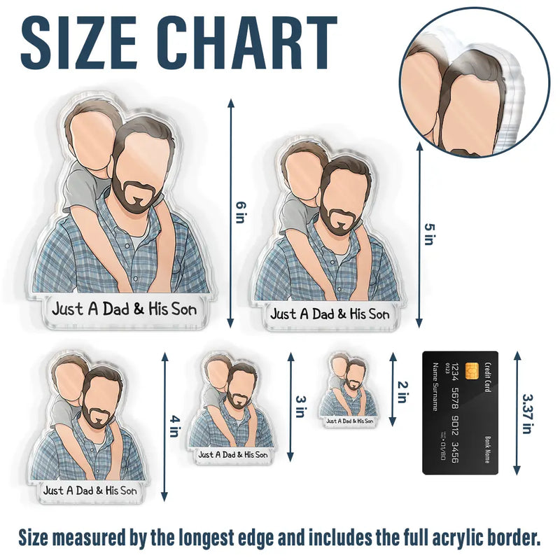 Gift For Husband,Gift For Wife,Parents,Gift For Father,Gift For Mother,Gift For Grandpa,Gift For Grandma,Happy,Cat Mom - Custom Photo Faceless Portrait Best Dad Mom Ever - Personalized Acrylic Magnet