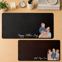 Gift For Husband,Gift For Grandpa,Gift For Father,Dad - Children,Grandpa - Grandkids,Photo - Faceless Portrait ,Sentimental - Custom Photo Faceless Portrait Best Dad Papa Ever We Love You - Personalized Leather Desk Mat