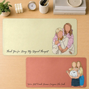 Custom Photo,Art Design,Top Market,Gift For Bestie,Sentimental,Photo - Faceless Portrait - Custom Photo Faceless Portrait Besties Forever - Personalized Leather Desk Mat