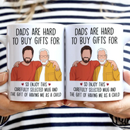 Gift For Father,Custom Photo,Art Design,Humorous,Photo - Faceless Portrait - Custom Photo Faceless Portrait Dads Are Hard To Buy Gifts For - Personalized White Edge-to-Edge Mug
