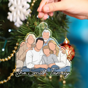 Adorable,Art Design,Christmas,Family,Photo - Faceless Portrait - Custom Photo Faceless Portrait Family Dad Mom - Personalized Custom Shaped Acrylic Ornament