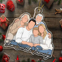Adorable,Art Design,Christmas,Family,Photo - Faceless Portrait - Custom Photo Faceless Portrait Family Dad Mom - Personalized Custom Shaped Acrylic Ornament