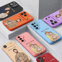 Gift For Father,Gift For Grandpa,Pet Lovers,Pet Dad,Dog Lovers,Dog Dad,Cat Lovers,Cat Dad,Non-Eng,Photo - Faceless Portrait ,Proud - Custom Photo Faceless Portrait Family Dog Cat Potrait - Personalized Leather Phone Case
