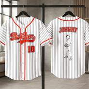 Baseball, Art Design, Back To School, Proud, Custom Photo, Family, Summer, Photo - Pencil Sketch - White BG - Custom Photo Pencil Sketch Art Family Mommy Daddy Baseball - Personalized Baseball Jersey Shirt