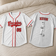 Baseball, Art Design, Back To School, Proud, Custom Photo, Family, Summer, Photo - Pencil Sketch - White BG - Custom Photo Pencil Sketch Art Family Mommy Daddy Baseball - Personalized Baseball Jersey Shirt