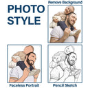 Gift For Grandpa,Gift For Father,New Dad,Non-Eng,Photo - Faceless Portrait ,Adorable - Custom Photo Faceless Portrait New Dad New Mom - Personalized T Shirt