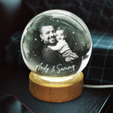 Gift For Father,Gift For Mother,Custom Photo,Happy,Photo - Custom Photo Family Dad Mom And Kids Starlit Sky - Personalized Crystal Globe Lamp