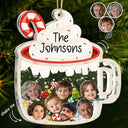 Adorable,Christmas,Custom Photo,Family,Cut-Face Photo - Custom Photo Family Face Cute Keepsake - Personalized 3-Layered Acrylic Shaker Ornament
