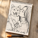 Back To School, Custom Photo, Art Design, Gift For Daughter, Gift For Children, Adorable, Photo - Pencil Sketch - Bold - Custom Photo Family Kids Pets Pencil Sketch - Personalized Sketchbook