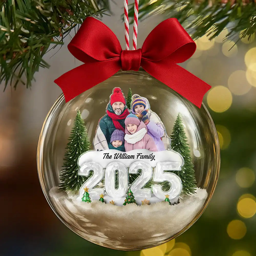 Christmas,Family,Gift For Sibling,Happy - Custom Photo Family Siblings Best Friends Make Christmas Great - Personalized 3D Acrylic Ball Ornament