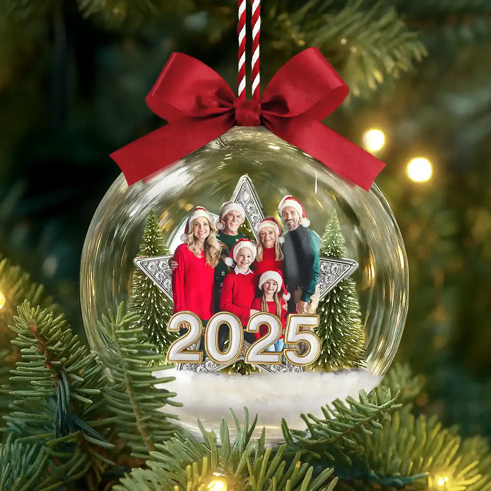 Christmas,Family,Gift For Sibling,Happy - Custom Photo Family Siblings Best Friends Makes Christmas Truly Bright - Personalized 3D Acrylic Ball Ornament