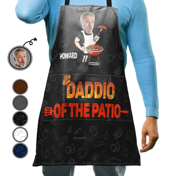 Gift For Father,Grilling - Custom Photo Father Papa Daddio Of The Patio - Personalized Apron
