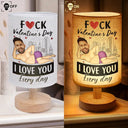 Gift For Couples, Gift For Wife, Gift For Girlfriend, Gift For Women, Funny, Old Couples - Custom Photo F*ck Valentine's Day I Love You Every Day - Personalized Fabric Lamp