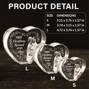 Gift For Couples,Gift For Husband,Gift For Wife,Love,Christmas - Custom Photo First Christmas Married - Personalized Crystal Heart