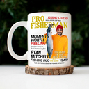 Gift For Father,Gift For Grandpa,Custom Photo,Happy - Custom Photo Fisherman Of The Year - Personalized Mug