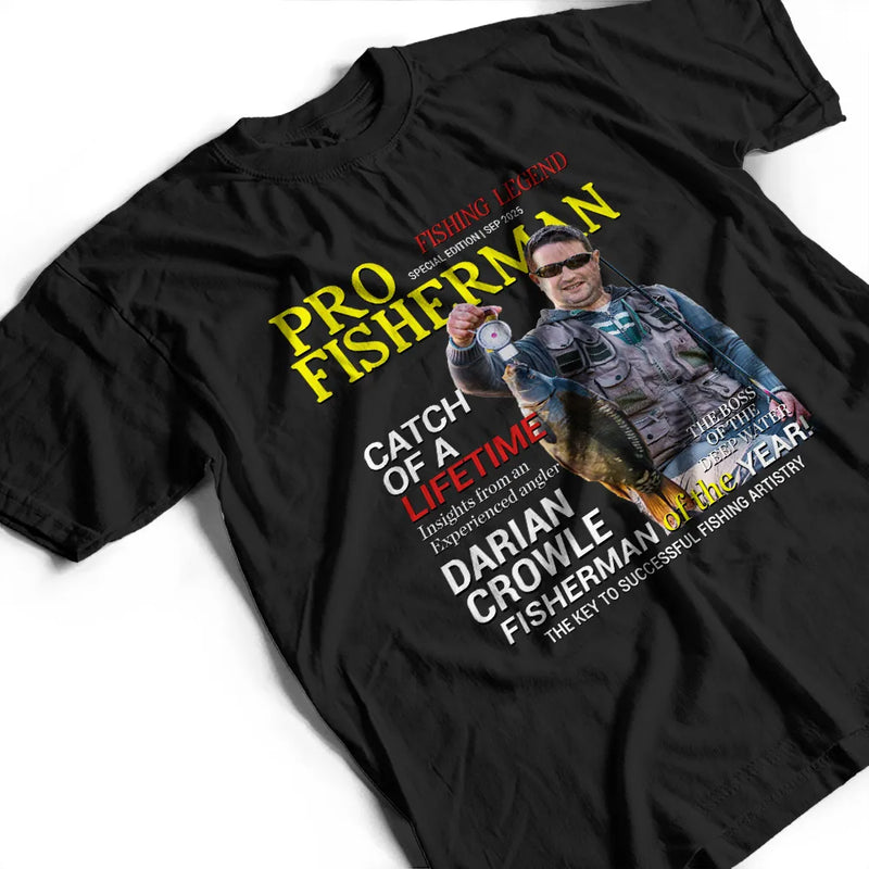 Gift For Father,Gift For Grandpa,Custom Photo,Happy - Custom Photo Fisherman Of The Year - Personalized T Shirt