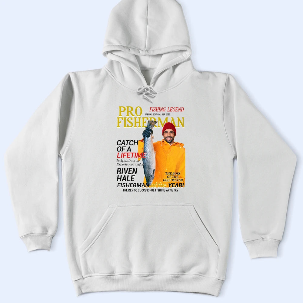 Gift For Father,Gift For Grandpa,Custom Photo,Happy - Custom Photo Fisherman Of The Year - Personalized T Shirt