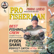Christmas,Gift For Men,Fishing,Custom Photo,Gift For Yourself,Remove BG Photo,Happy - Custom Photo Fisherman Of The Year Gift For Dad Husband - Personalized Custom Shaped Acrylic Ornament