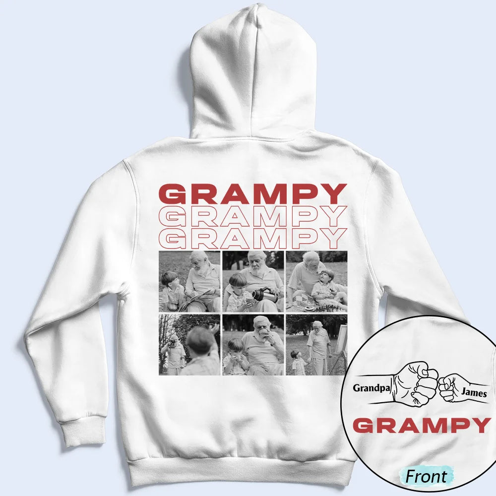 Custom Photo,Gift For Father,Dad - Children,Non-Eng,Photo,Icon,Proud - Custom Photo Fist Bumps Dad Grandpa Title - Personalized T Shirt