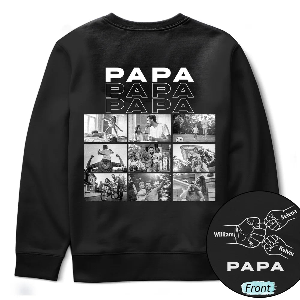 Custom Photo,Gift For Father,Dad - Children,Non-Eng,Photo,Icon,Proud - Custom Photo Fist Bumps Dad Grandpa Title - Personalized T Shirt