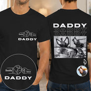 Custom Photo,Gift For Father,Dad - Children,Non-Eng,Photo,Icon,Proud - Custom Photo Fist Bumps Dad Grandpa Title - Personalized T Shirt