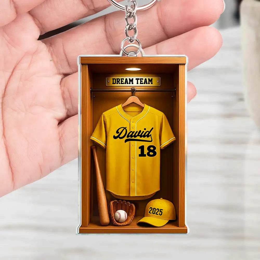 Football,Happy - Custom Photo Football Soccer Locker 3D Effect - Personalized Acrylic Keychain