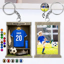 Football,Happy - Custom Photo Football Soccer Locker 3D Effect - Personalized Acrylic Keychain