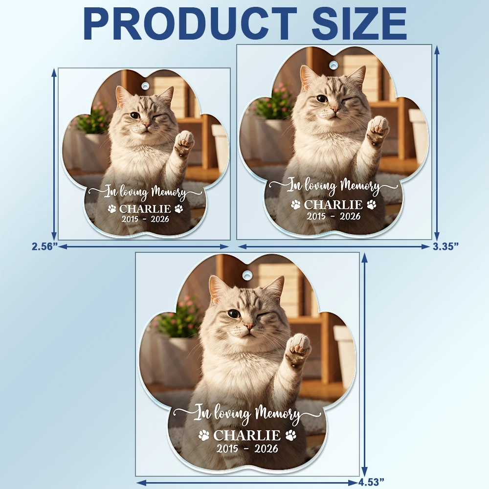 Custom Photo, Pet Lovers, Memorial, Sympathetic, Dynamic Photo - Custom Photo Forever In My Heart Dog Cat Memorial - Personalized Acrylic Car Hanger