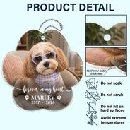 Custom Photo, Pet Lovers, Memorial, Sympathetic, Dynamic Photo - Custom Photo Forever In My Heart Dog Cat Memorial - Personalized Acrylic Car Hanger