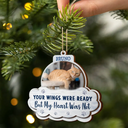 Sentimental,Christmas,Custom Photo,Pet Lovers,Memorial,Upload Full Photo - Custom Photo Forever In My Heart Pet Memorial - Personalized 2-Layered Wooden Ornament