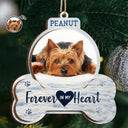 Sentimental,Christmas,Custom Photo,Pet Lovers,Memorial,Upload Full Photo - Custom Photo Forever In My Heart Pet Memorial - Personalized 2-Layered Wooden Ornament