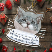 Christmas,Dog Lovers,Sad,Memorial,Custom Photo - Custom Photo Forever In Our Hearts - Personalized Custom Shaped Acrylic Ornament