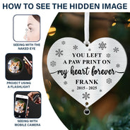 Sad,Memorial,Dog Lovers,Pet Lovers,Cat Lovers,Christmas - Custom Photo Forever Loved Memorial Dog Cat - Personalized Custom Shaped Photo Projection Ornament